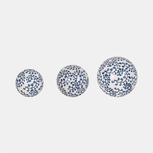sagebrook home Cer S/3 Chinoiserie Fern Orbs 4/5/6" Blue/wht Wishlist Create New