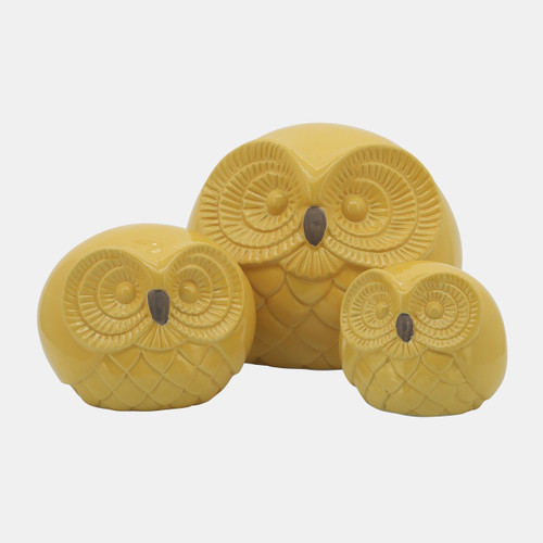 sagebrook home Cer S/3 Owls 8" Yellow Wishlist Create New