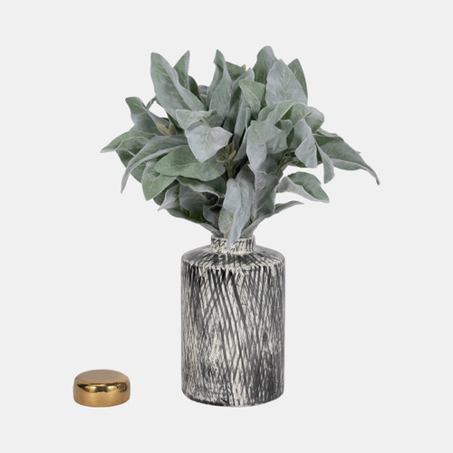 Sagebrook Home Ceramic 10" Ginger Jar Black/white Wishlist Create New