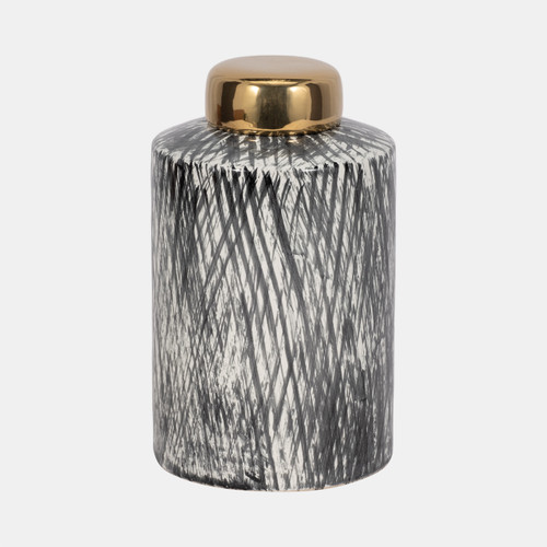 sagebrook home Ceramic 10" Ginger Jar Black/white Wishlist Create New