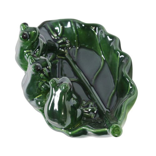 Sagebrook Home Ceramic 12" Frog Trio Bird Feeder Green Wishlist Create New