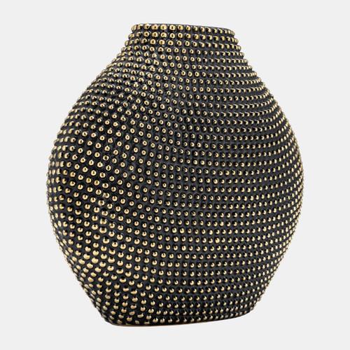 Sagebrook Home Ceramic 16" Beaded Vase Black/gold Wishlist Create New