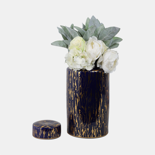 Sagebrook Home Ceramic 16"h Jar Blue/gold Wishlist Create New