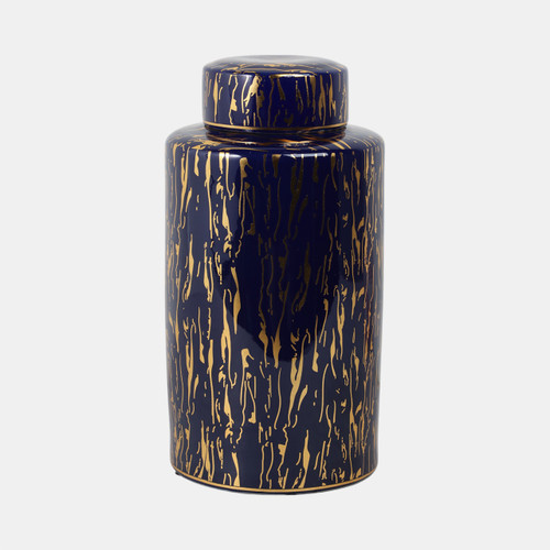 Sagebrook Home Ceramic 16"h Jar Blue/gold Wishlist Create New
