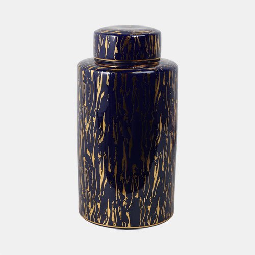 sagebrook home Ceramic 16"h Jar Blue/gold Wishlist Create New