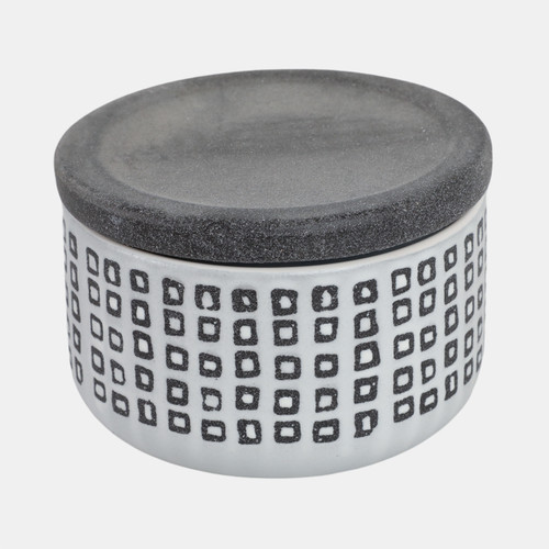 Sagebrook Home Ceramic 5" Covered Dotted Jar Black Wishlist Create New