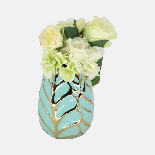 Sagebrook Home Ceramic 8"h Leaf Vase Green Wishlist Create New