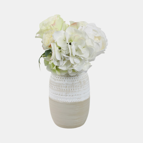 Sagebrook Home Ceramic 8" Tribal Vase Beige Wishlist Create New