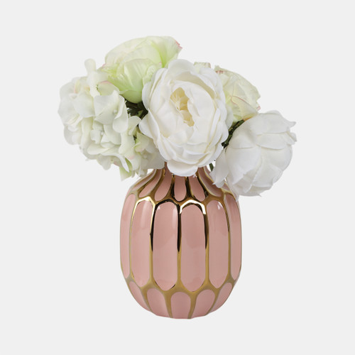 Sagebrook Home Ceramic Vase 8" Blush/gold Wishlist Create New