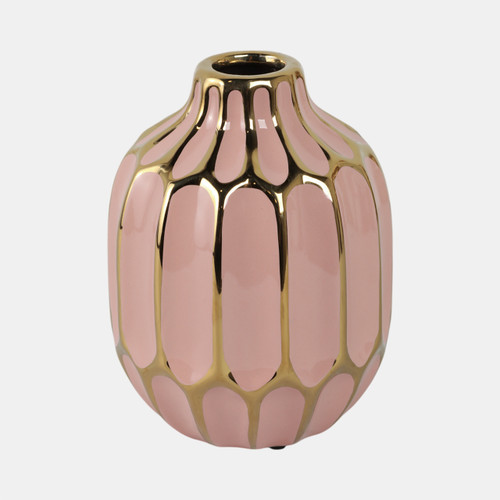 Sagebrook Home Ceramic Vase 8" Blush/gold Wishlist Create New