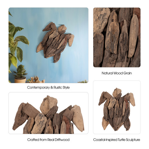 Sagebrook Home Driftwood 12"h Turtle Deco Natural Wishlist Create New