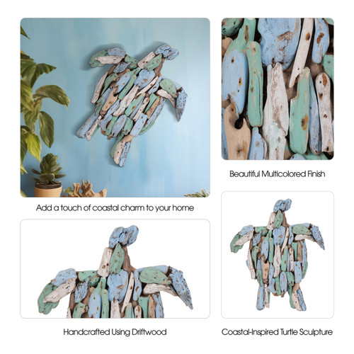 Sagebrook Home Driftwood 13"l Multicolored Turtle Wishlist Create New
