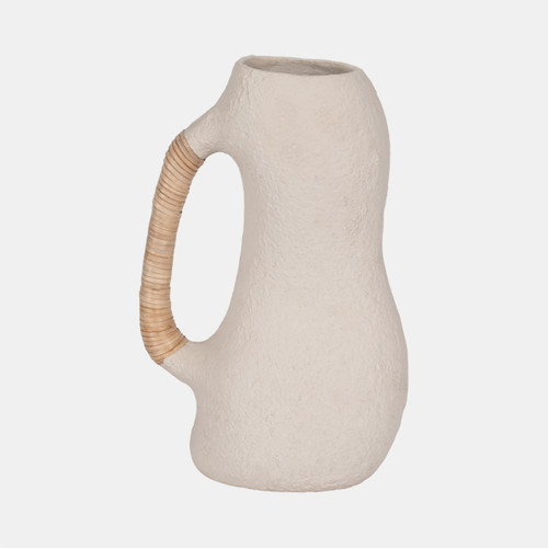 sagebrook home Ecomix 13" Organic Vase With Caning Ivory Wishlist Create New