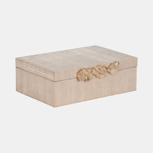 Sagebrook Home Faux Leather 12" Shimmer Box Champagne Wishlist Create New