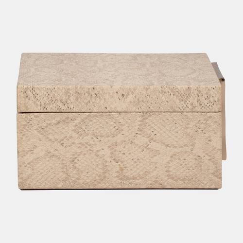 Sagebrook Home Faux Leather 8" Square Metallic Box Nude Wishlist Create New