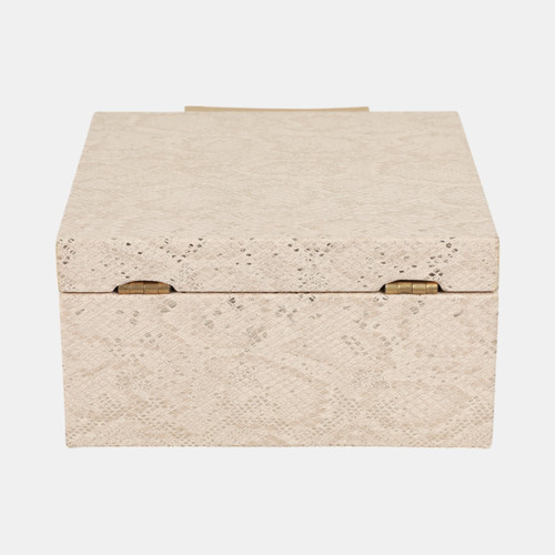 Sagebrook Home Faux Leather 8" Square Metallic Box Nude Wishlist Create New