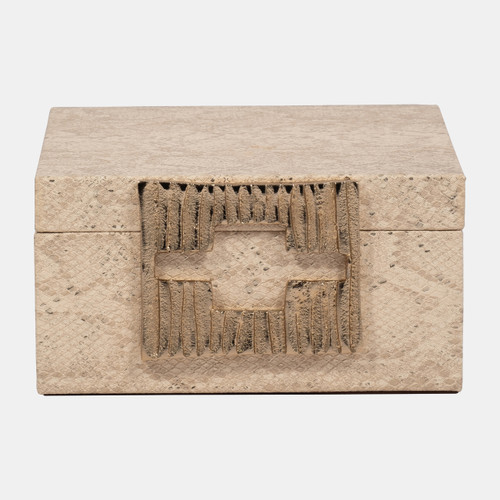 sagebrook home Faux Leather 8" Square Metallic Box Nude Wishlist Create New