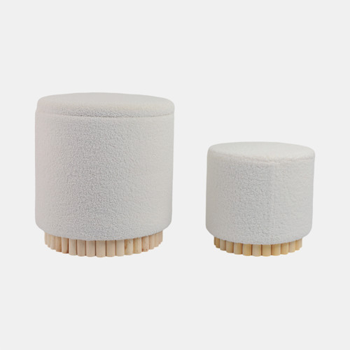 Sagebrook Home Fluted S/2 13/19" Boucle Ottoman White Wishlist Create New