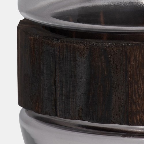 Sagebrook Home Glass 10" Belly Vase W/ Wood Band Clear Wishlist Create New