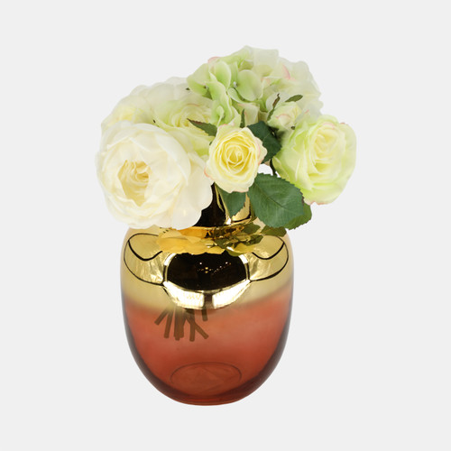 Sagebrook Home Glass 10"h Metallic Vase Pink/gold Wishlist Create New