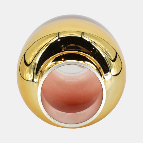 Sagebrook Home Glass 10"h Metallic Vase Pink/gold Wishlist Create New