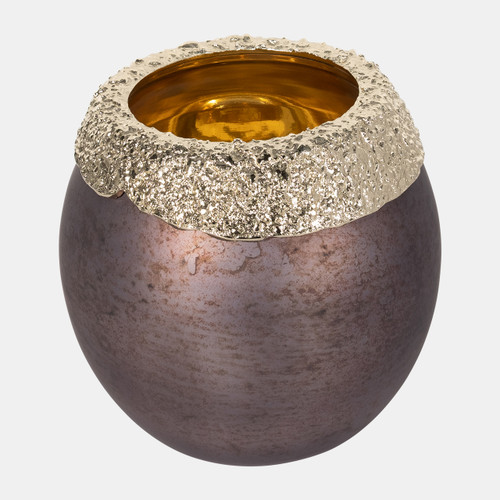 Sagebrook Home Glass 10" Oval Hurricane Charred Coal/gold Wishlist Create New