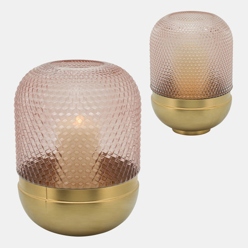 Sagebrook Home Glass 11" Textured Dots Pink/gold Wishlist Create New