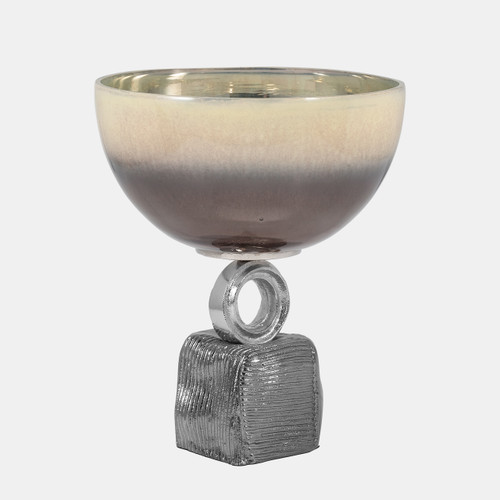 Sagebrook Home Glass 12" Bowl On Metal Base Multi Kd Wishlist Create New
