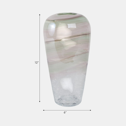Sagebrook Home Glass 12" Crackled Vase Clear Wishlist Create New