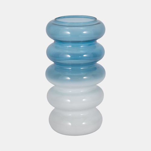Sagebrook Home Glass 12"h Accordion Vase Blue Wishlist Create New