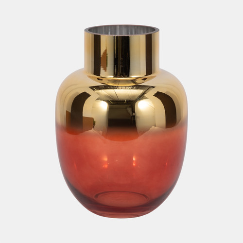 Sagebrook Home Glass 12"h Metallic Vase Pink/gold Wishlist Create New