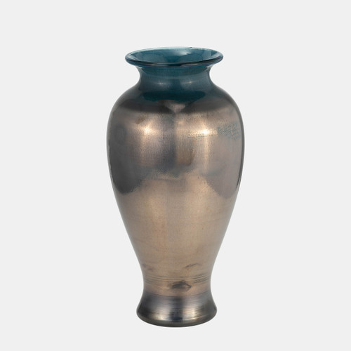 Sagebrook Home Glass 12"h Olpe Vase Teal Wishlist Create New