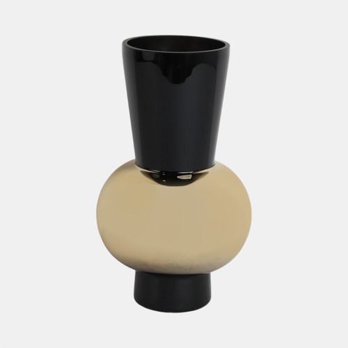 Sagebrook Home Glass 12" Totem Vase Black/gold Wishlist Create New