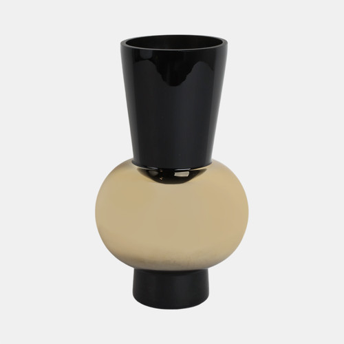 sagebrook home Glass 12" Totem Vase Black/gold Wishlist Create New