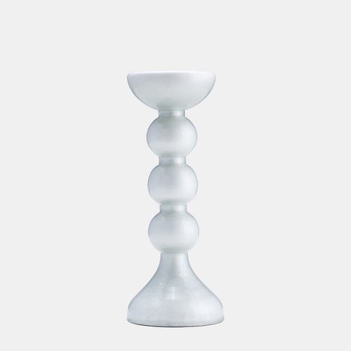 sagebrook home Glass 13"h Bubbly Candle Holder Wht Enam Wishlist Create New