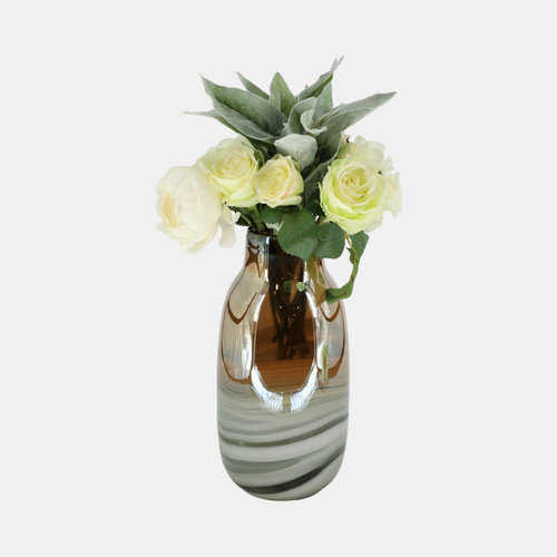 Sagebrook Home Glass 13"h Metallic Vase Gray/gold Wishlist Create New