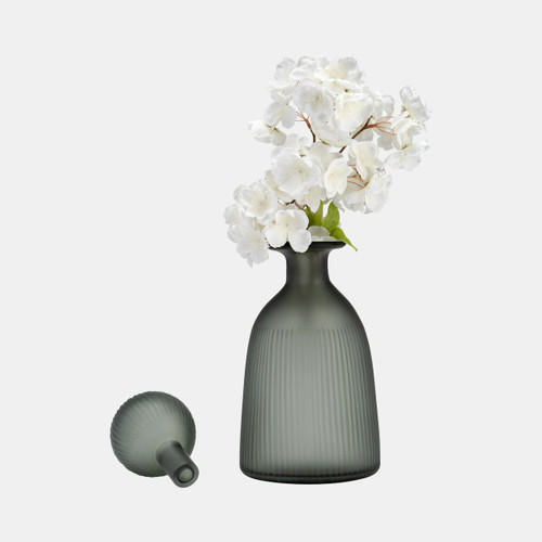 Sagebrook Home Glass 13"h Vase W/ Lid Green/smoke Wishlist Create New