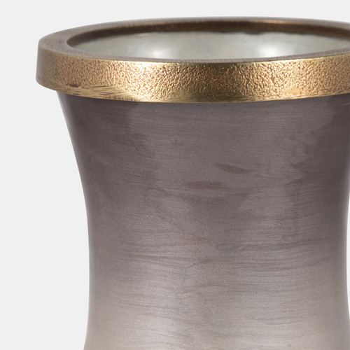 Sagebrook Home Glass 13" Vase With Metal Rim Multi Wishlist Create New