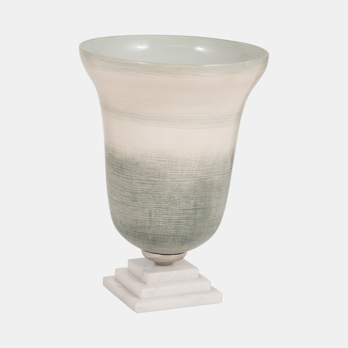 Sagebrook Home Glass 14" Vase On Marble Base Sage/ivory Kd Wishlist Create New