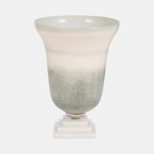 sagebrook home Glass 14" Vase On Marble Base Sage/ivory Kd Wishlist Create New