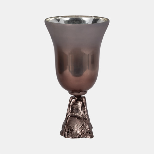 Sagebrook Home Glass 15" 2-tone Chalice Vase Metallic Kd Wishlist Create New