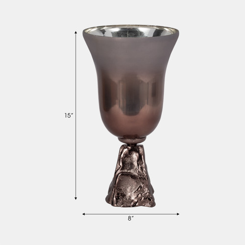 Sagebrook Home Glass 15" 2-tone Chalice Vase Metallic Kd Wishlist Create New