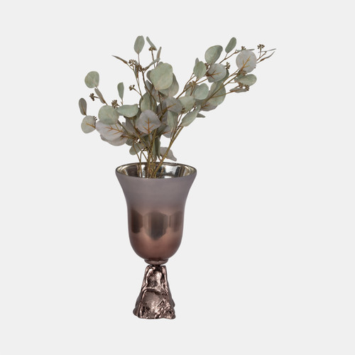 Sagebrook Home Glass 15" 2-tone Chalice Vase Metallic Kd Wishlist Create New