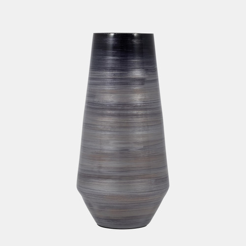Sagebrook Home Glass 15" Enameled Vase Gray/black Wishlist Create New