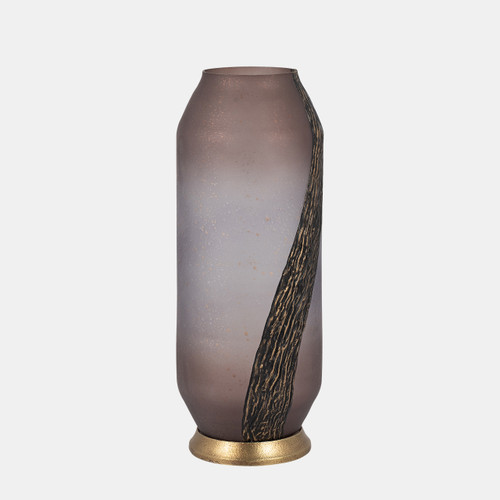 Sagebrook Home Glass 15" Metallic Detail Vase Blush Wishlist Create New