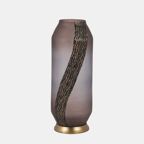 sagebrook home Glass 15" Metallic Detail Vase Blush Wishlist Create New