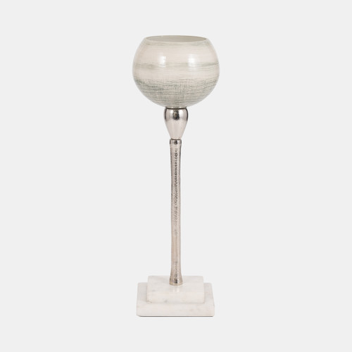 Sagebrook Home Glass 15" Votive Holder W Marble Stand Sage/silv Wishlist Create New