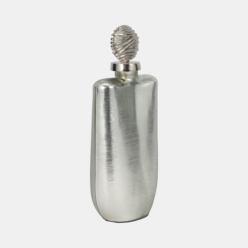 Sagebrook Home Glass 16" Metallic Bottle Orb Topper Silver Wishlist Create New