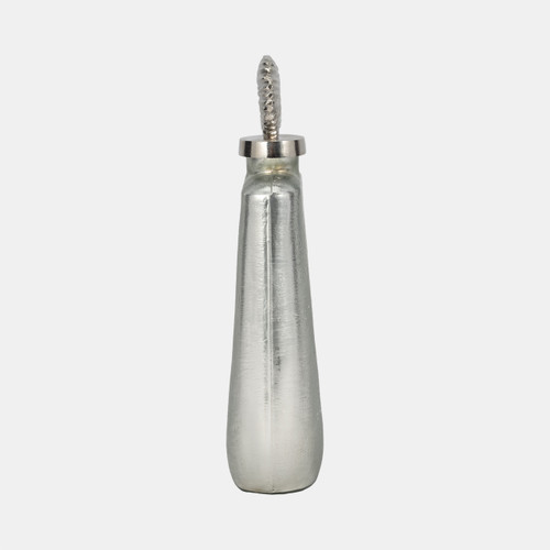 Sagebrook Home Glass 16" Metallic Bottle Orb Topper Silver Wishlist Create New