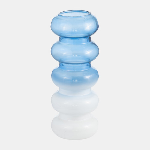 Sagebrook Home Glass 17"h Accordion Vase Blue Wishlist Create New